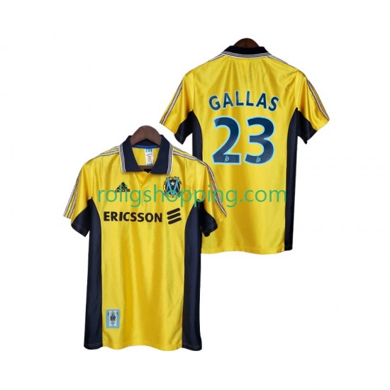 Fotbollströja Olympique de Marseille Gallas 23 1998 Retro Män Tredjeställ 1999 Kort ärm