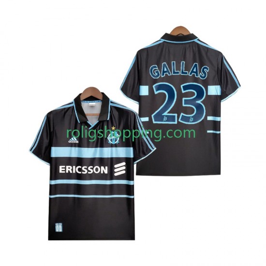 Fotbollströja Olympique de Marseille Gallas 23 2000 Retro Män Tredjeställ 1999 Kort ärm