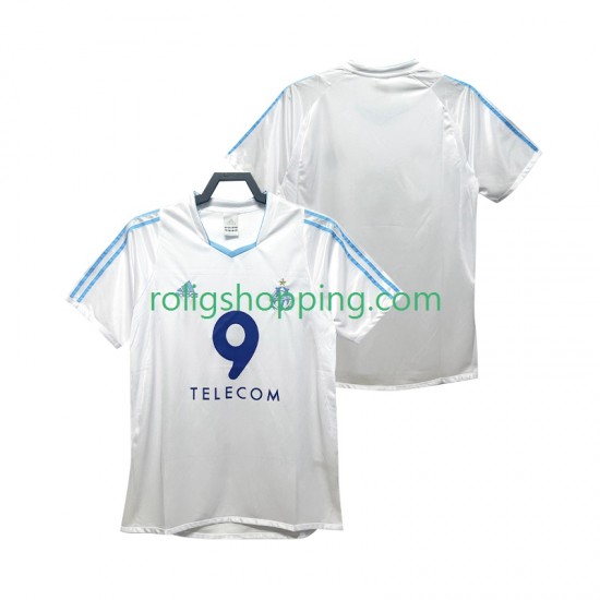 Fotbollströja Olympique de Marseille 2002 2003 Retro Män Hemmaställ Kort ärm