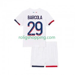 Fotbollströja Paris Saint-Germain Bradley Barcola 29 Barn Bortaställ 2025-2026 Kort ärm