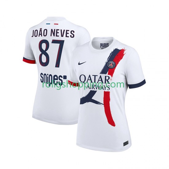 Fotbollströja Paris Saint-Germain Joao Neves 87 Män Bortaställ 2025-2026 Kort ärm
