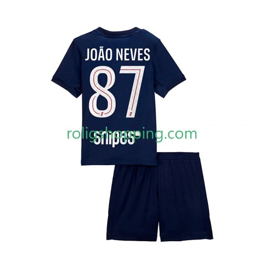 Fotbollströja Paris Saint-Germain Joao Neves 87 Barn Hemmaställ 2025-2026 Kort ärm