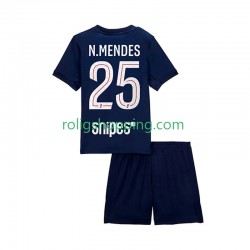 Fotbollströja Paris Saint-Germain Nuno Mendes 25 Barn Hemmaställ 2025-2026 Kort ärm
