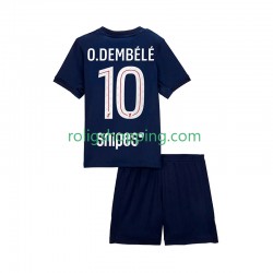 Fotbollströja Paris Saint-Germain Ousmane Dembele 10 Barn Hemmaställ 2025-2026 Kort ärm