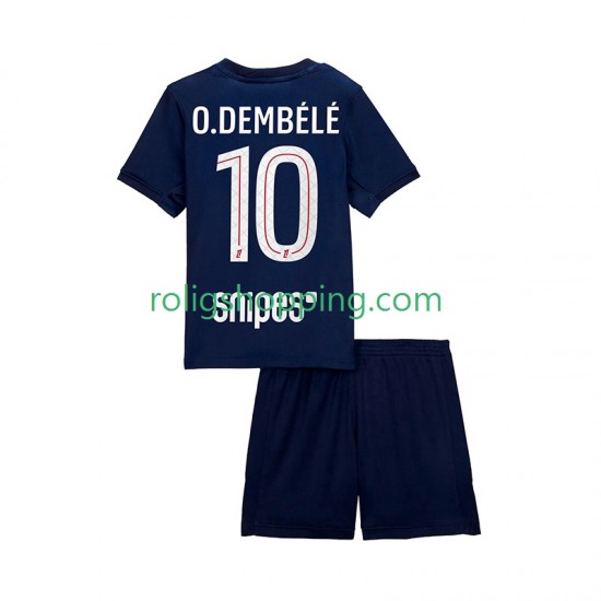 Fotbollströja Paris Saint-Germain Ousmane Dembele 10 Barn Hemmaställ 2025-2026 Kort ärm