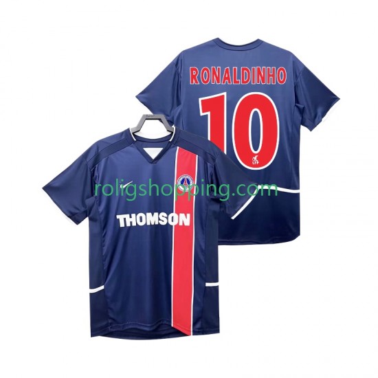 Fotbollströja Paris Saint-Germain RONALDINHO 10 2002 2003 Retro Män Hemmaställ Kort ärm