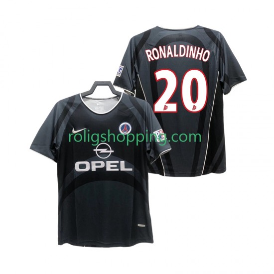 Fotbollströja Paris Saint-Germain RONALDINHO 20 2001 2002 Retro Män Tredjeställ Kort ärm