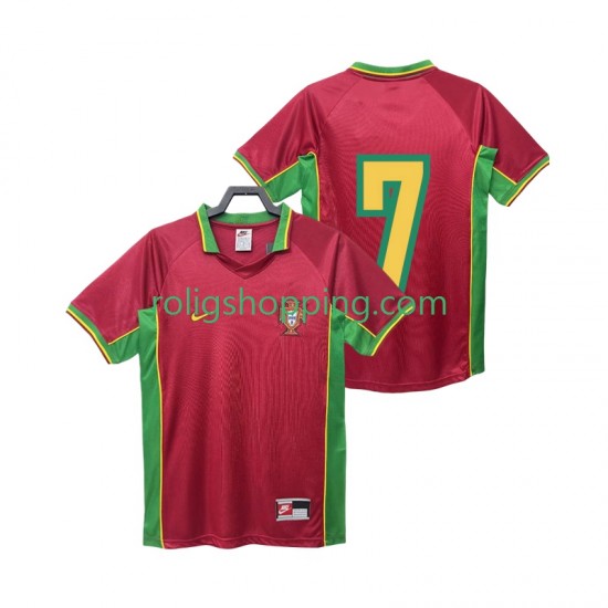 Fotbollströja Portugal 7 1998 Retro Män Hemmaställ Kort ärm