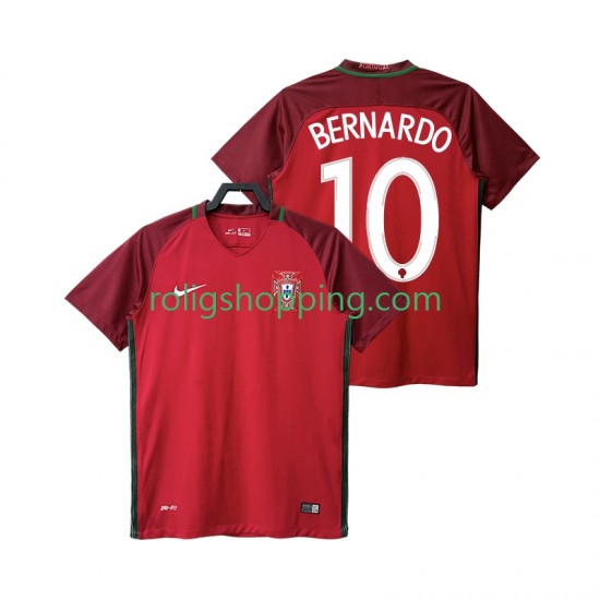 Fotbollströja Portugal BERNARDO 10 2016 Retro Män Hemmaställ Kort ärm