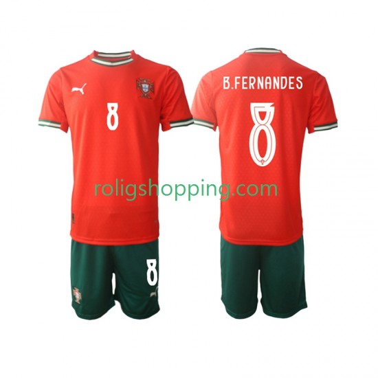Fotbollströja Portugal Bruno Fernandes 8 Barn Hemmaställ 2025-2026 Kort ärm