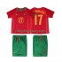 Fotbollströja Portugal Cristiano Ronaldo 17 Retro Barn Hemmaställ 2004 Kort ärm
