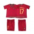 Fotbollströja Portugal Cristiano Ronaldo 17 Retro Barn Hemmaställ 2006 Kort ärm