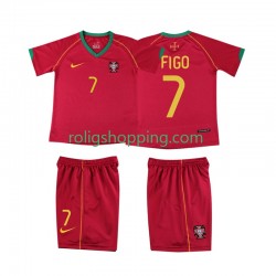 Fotbollströja Portugal FIGO 7 Retro Barn Hemmaställ 2006 Kort ärm