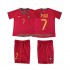 Fotbollströja Portugal FIGO 7 Retro Barn Hemmaställ 2006 Kort ärm