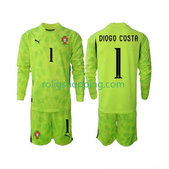 Fotbollströja Portugal Diogo Costa 1 Målvakt Barn Hemmaställ 2025 Lång ärm