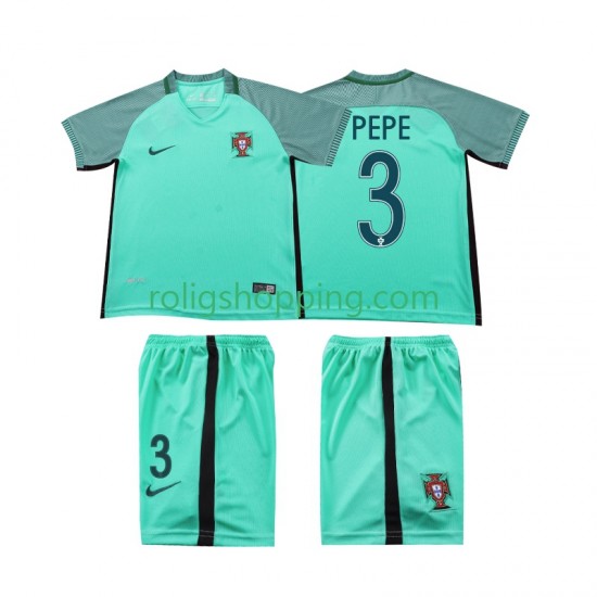 Fotbollströja Portugal PEPE 3 2016 Retro Barn Bortaställ Kort ärm