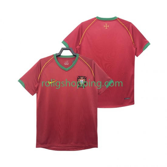 Fotbollströja Portugal Retro Män Hemmaställ 2006 Kort ärm