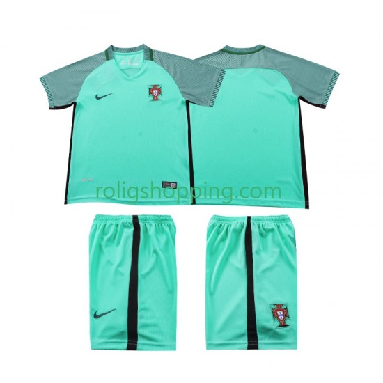 Fotbollströja Portugal 2016 Retro Barn Bortaställ Kort ärm