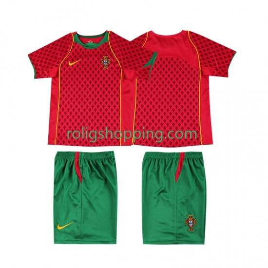 Fotbollströja Portugal Retro Barn Hemmaställ 2004 Kort ärm