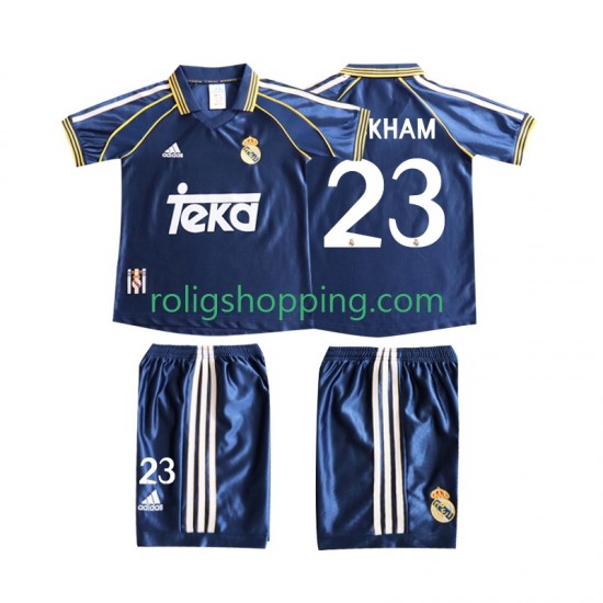 Fotbollströja Real Madrid BECERHAM 23 1998 Retro Barn Tredjeställ 1999 Kort ärm