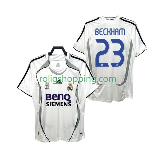 Fotbollströja Real Madrid BECKHAM 23 2007 Retro Män Hemmaställ 2006 Kort ärm