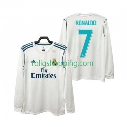 Fotbollströja Real Madrid CRISTIANO RONALDO 7 2017 2018 Retro Män Hemmaställ Lång ärm