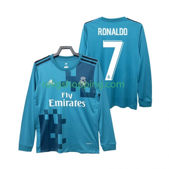 Fotbollströja Real Madrid CRISTIANO RONALDO 7 2017 2018 Retro Män Tredjeställ Lång ärm