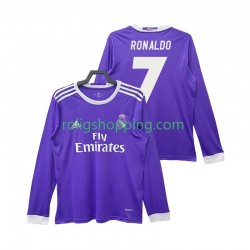 Fotbollströja Real Madrid Cristiano Ronaldo 7 2016 2017 Retro Män Bortaställ Lång ärm