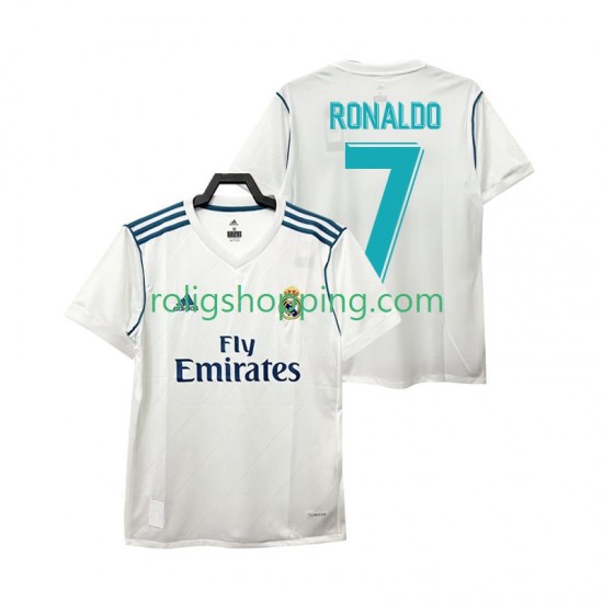 Fotbollströja Real Madrid Cristiano Ronaldo 7 2017 Retro Män Hemmaställ Kort ärm