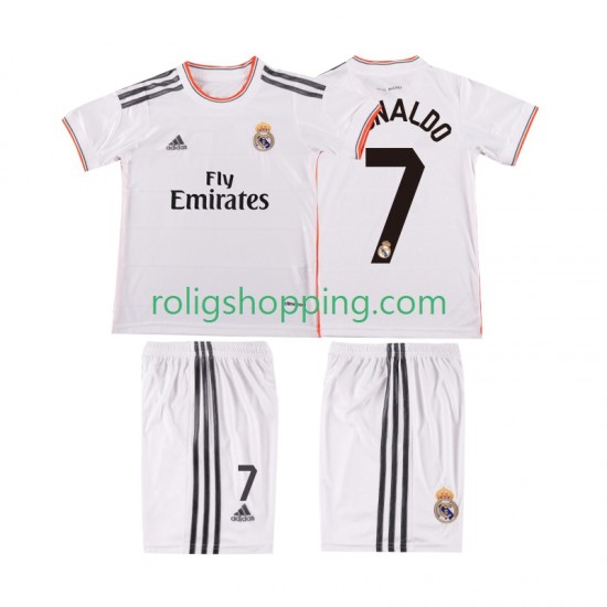 Fotbollströja Real Madrid Cristiano Ronaldo 7 2013 2014 Retro Barn Hemmaställ Kort ärm