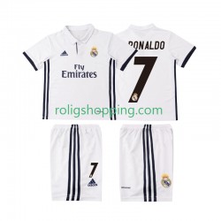 Fotbollströja Real Madrid Cristiano Ronaldo 7 2016 2017 Retro Barn Hemmaställ Kort ärm