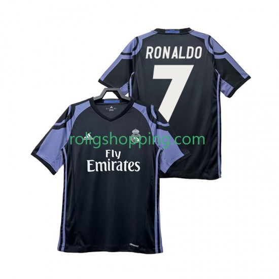 Fotbollströja Real Madrid Cristiano Ronaldo 7 2016 2017 Retro Män Tredjeställ Kort ärm