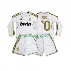 Fotbollströja Real Madrid FIGO 10 2012 Retro Barn Hemmaställ 2011 Lång ärm