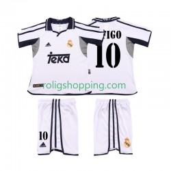 Fotbollströja Real Madrid FIGO 10 2001 2002 Retro Barn Hemmaställ Kort ärm