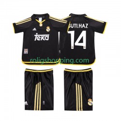 Fotbollströja Real Madrid GUTI.HAZ 14 2001 Retro Barn Bortaställ 1999 Kort ärm