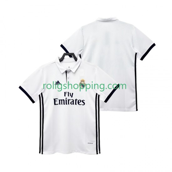 Fotbollströja Real Madrid 2017 2018 Retro Män Hemmaställ Kort ärm