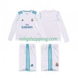 Fotbollströja Real Madrid 2017 2018 Retro Barn Hemmaställ Lång ärm