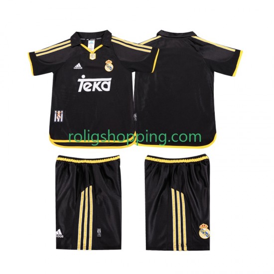 Fotbollströja Real Madrid 2001 Retro Barn Bortaställ 1999 Kort ärm