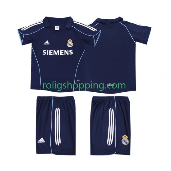 Fotbollströja Real Madrid 2005 Retro Barn Bortaställ 2006 Kort ärm