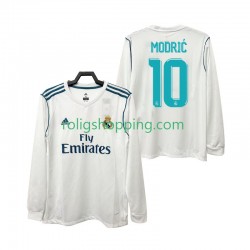 Fotbollströja Real Madrid Modrić 10 2017 2018 Retro Män Hemmaställ Lång ärm