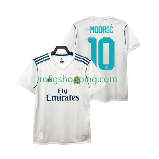 Fotbollströja Real Madrid Modrić 10 2017 Retro Män Hemmaställ Kort ärm