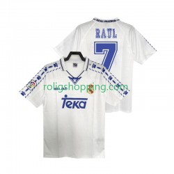 Fotbollströja Real Madrid RAUL 7 1996 1997 Retro Män Hemmaställ Kort ärm