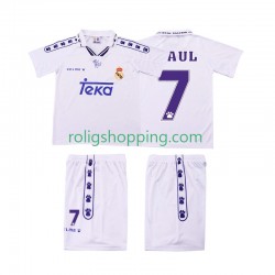 Fotbollströja Real Madrid RAUL 7 1996 Retro Barn Hemmaställ 1994 Kort ärm
