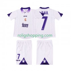 Fotbollströja Real Madrid RAUL 7 1997 1998 Retro Barn Hemmaställ Kort ärm
