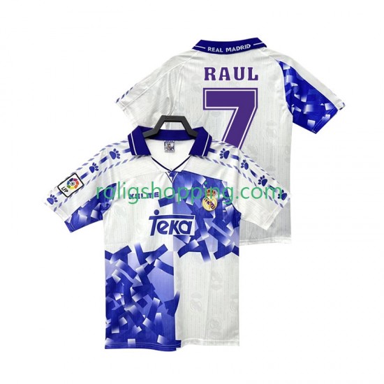 Fotbollströja Real Madrid RAUL 7 1996 1997 Retro Män Tredjeställ Kort ärm