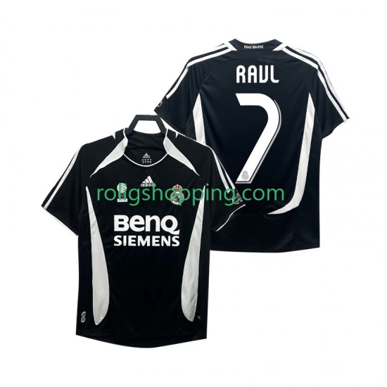 Fotbollströja Real Madrid RAUL 7 2007 Retro Män Tredjeställ 2006 Kort ärm