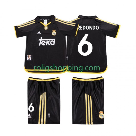 Fotbollströja Real Madrid REDONDO 6 2001 Retro Barn Bortaställ 1999 Kort ärm