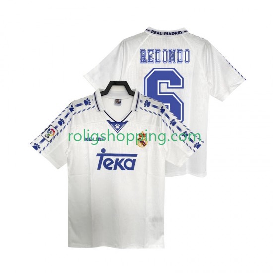 Fotbollströja Real Madrid REDONDO 6 1996 1997 Retro Män Hemmaställ Kort ärm