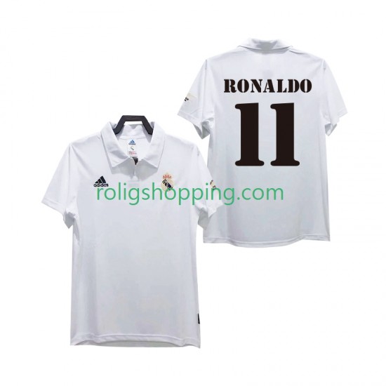 Fotbollströja Real Madrid RONALDO 11 2002 2003 Retro Män Hemmaställ Kort ärm