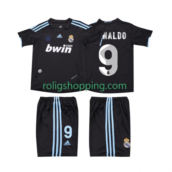 Fotbollströja Real Madrid RONALDO 9 2009 Retro Barn Bortaställ 2010 Kort ärm